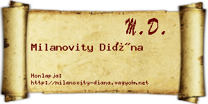 Milanovity Diána névjegykártya